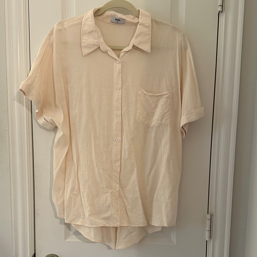 Ivory button down blouse